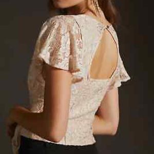 Anthropologie V-neck flutter hem top